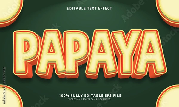 Obraz Papaya text style editable text effect