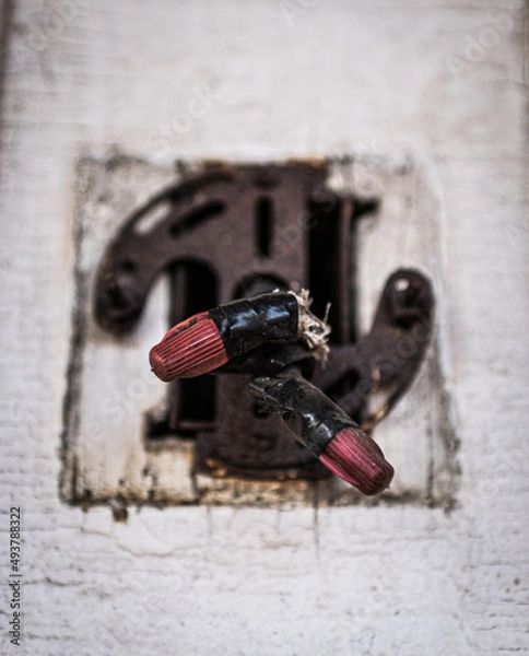 Fototapeta old light electrical outlet