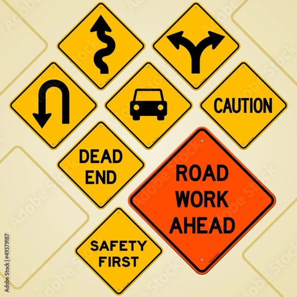 Obraz Road Sign Set