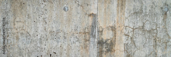 Fototapeta texture of old gray grunge concrete wall for background, panoramic web banner