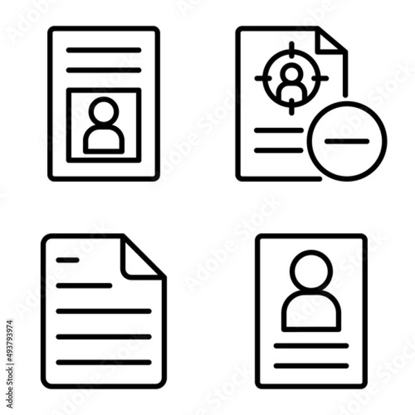 Fototapeta Docs1-2 Flat Icon Set Isolated On White Background