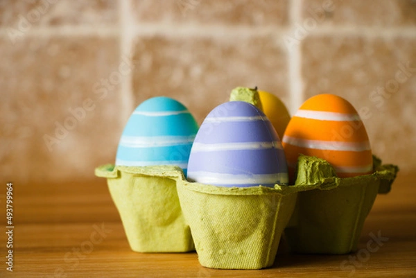 Obraz easter eggs in a basket