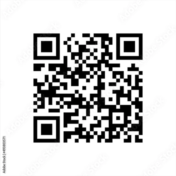 Fototapeta QRcode for scan product. Scan square for mobile phone. Bar tag scan camera phone. White and black logo for scan