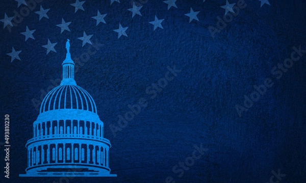 Obraz USA Capitol blue illustration background