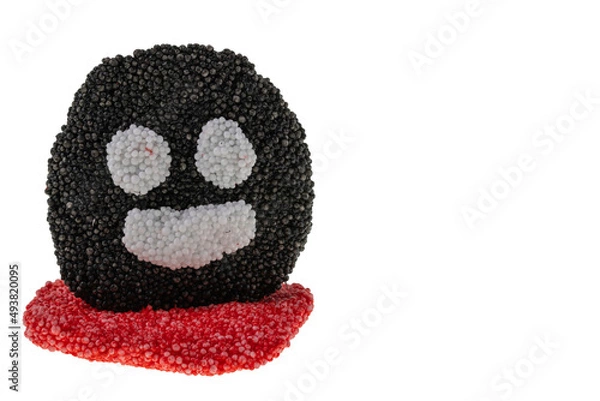 Fototapeta Close up view of beautiful colorful funny toy handmade of play dough of young kid.