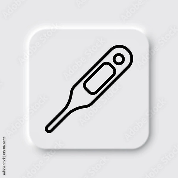 Fototapeta Thermometer simple icon. Flat desing. Neumorphism design.ai