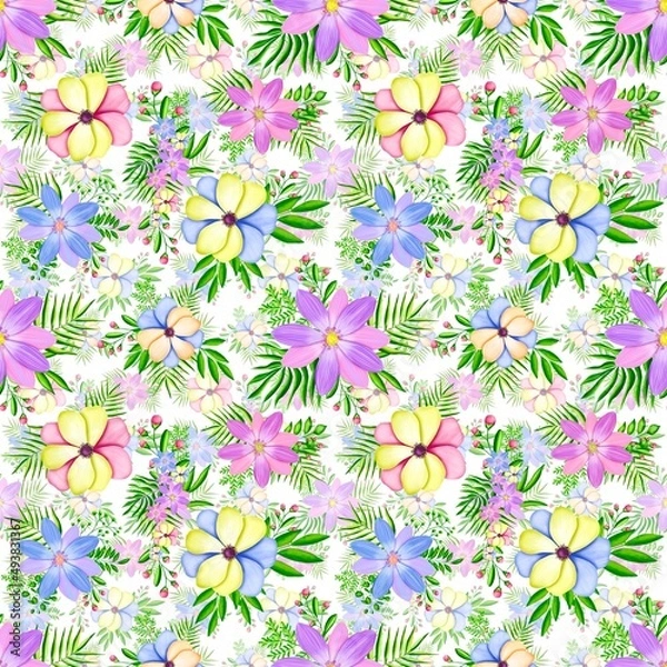 Fototapeta seamless floral pattern