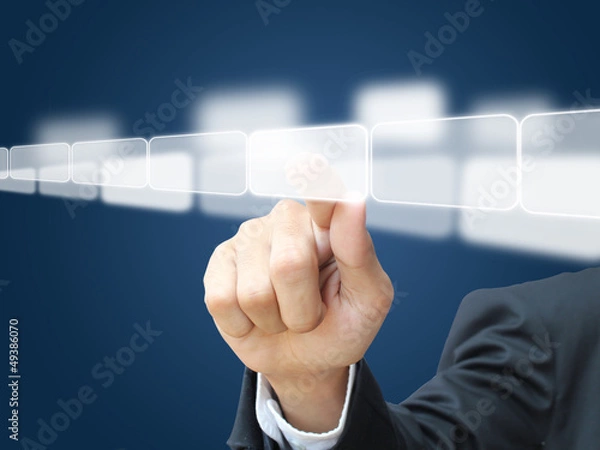 Obraz Business hand press touch screen