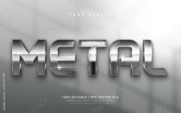 Obraz modern metal 3d style text effect