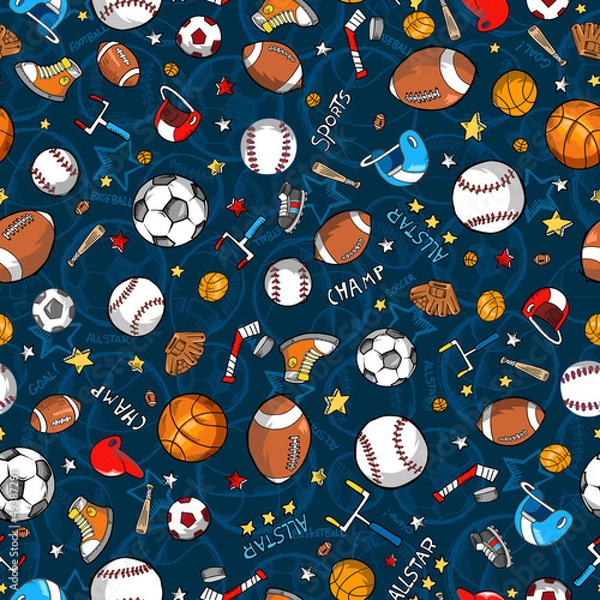 Obraz Sportowy wektor bezszwowego wzoru