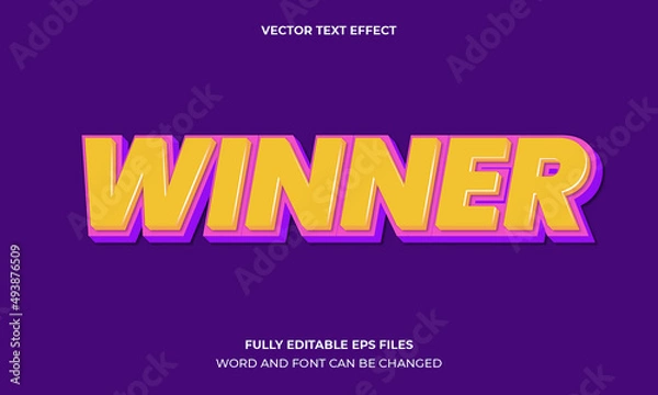 Fototapeta Editable 3D Vector Text Effect Template Design