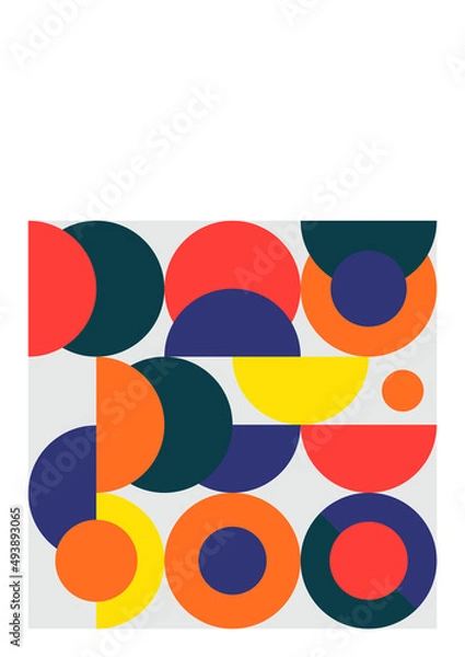 Fototapeta Modern bauhaus memphis colorful abstract design background