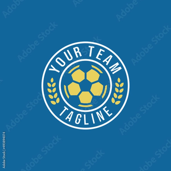 Fototapeta Soccer team emblem logo design vector illustration