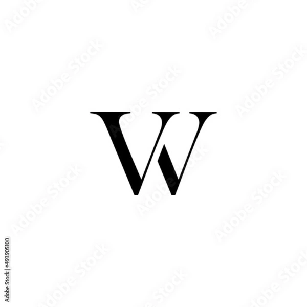 Fototapeta initial W VW monogram logo design template vector