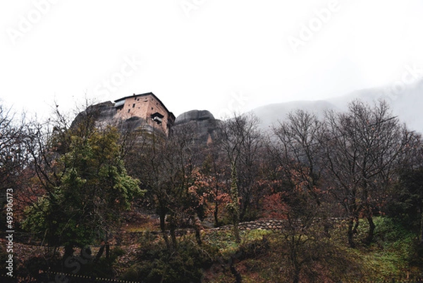 Obraz Monastery in the cloudly mountains