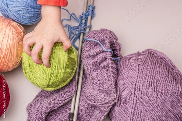 Obraz Beautiful colorful  background Knitting 