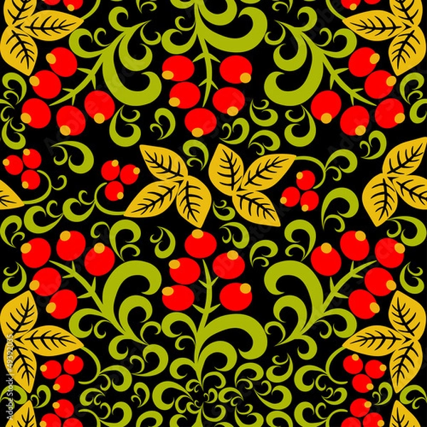 Obraz Khokhloma Seamless pattern background
