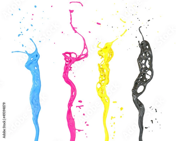 Obraz cmyk splash isolated on white