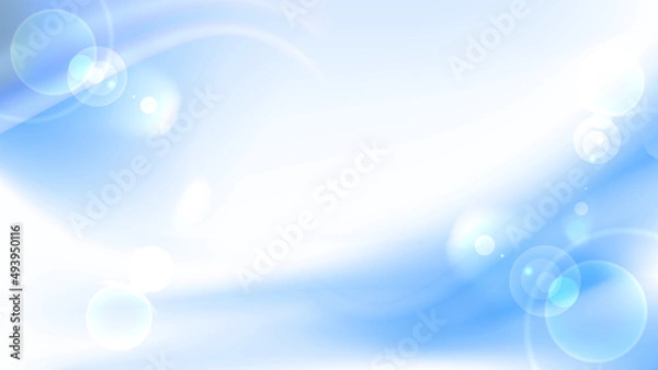 Obraz 抽象的な流線形の優しいそよ風と光、ブルー系の背景画像