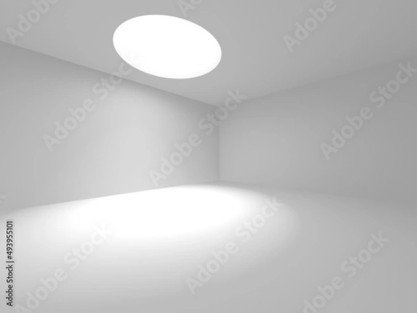 Fototapeta Illuminated corridor interior design. Empty Room Interior Background