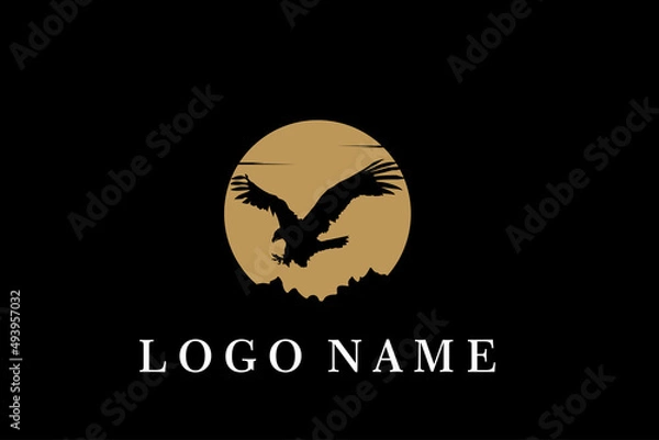 Fototapeta Eagle logo - vector illustration, emblem design on dark background