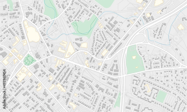 Fototapeta City map background with building box and road line