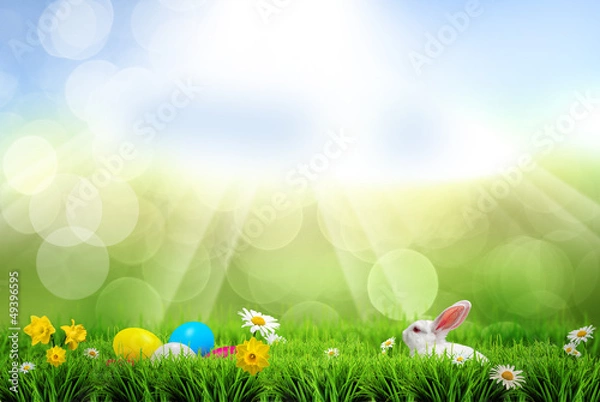 Obraz Easter spring holiday post card - soft background