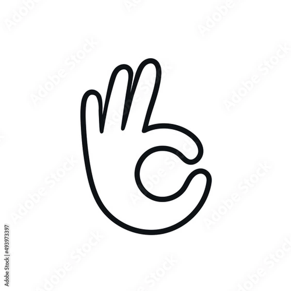 Obraz ok hand gesture icon logo vector line 
