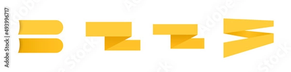 Fototapeta Blank paper strips for text placement. Orange Template for placing text. Background for text.