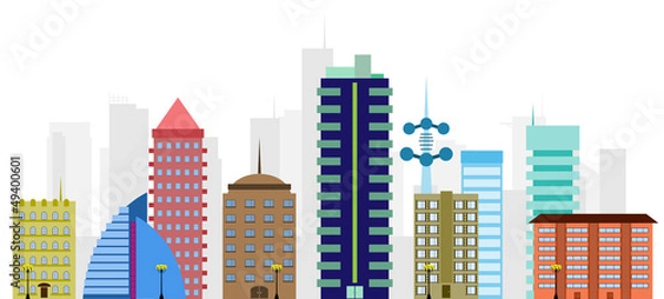 Obraz multi-colored vector city