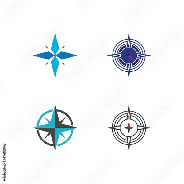 Fototapeta Compass Logo Template vector icon
