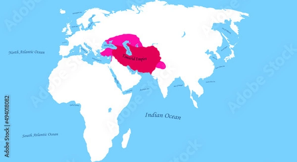 Fototapeta Timurid Empire Map Asia Middle East Ottoman Empire