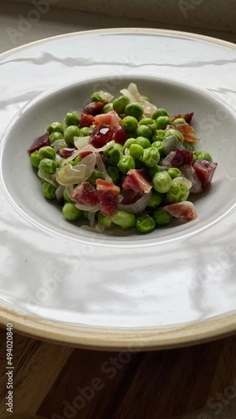 Obraz Guisantes con jamón