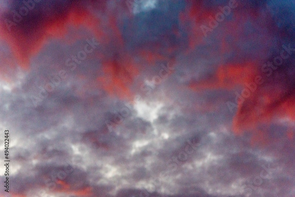 Fototapeta Dramatic grungy sky and clouds at dusk. Background. Abstract overlay.