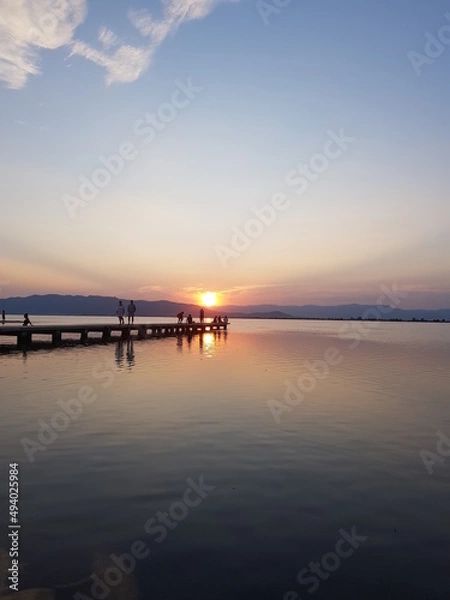 Obraz sunset over the river