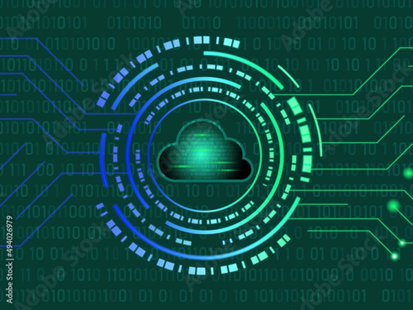 Obraz 2d illustration Abstract futuristic electronic circuit technology background