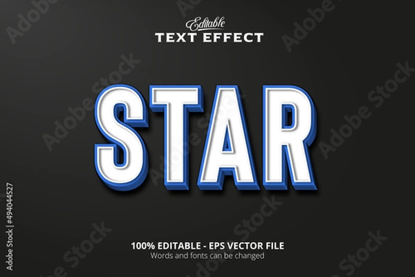 Fototapeta Editable text effect, Gray background, Star text effect
