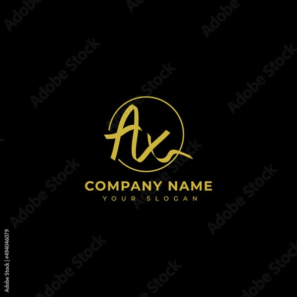 Fototapeta Ax Initial signature logo vector design