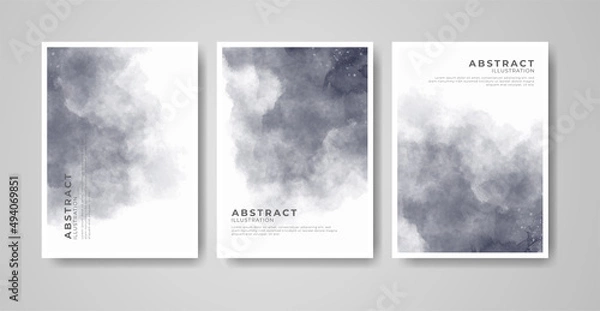 Fototapeta Set of bright colorful vector watercolor background. Abstract illustration
