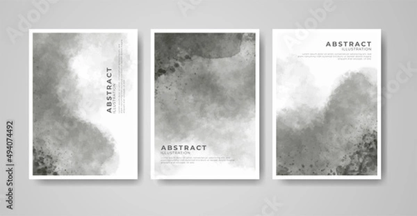 Fototapeta Set of bright colorful vector watercolor background. Abstract illustration