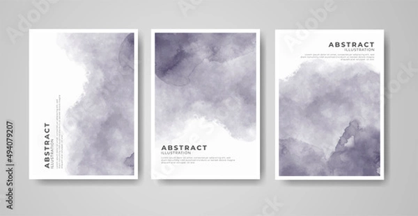 Fototapeta Set of bright colorful vector watercolor background. Abstract illustration