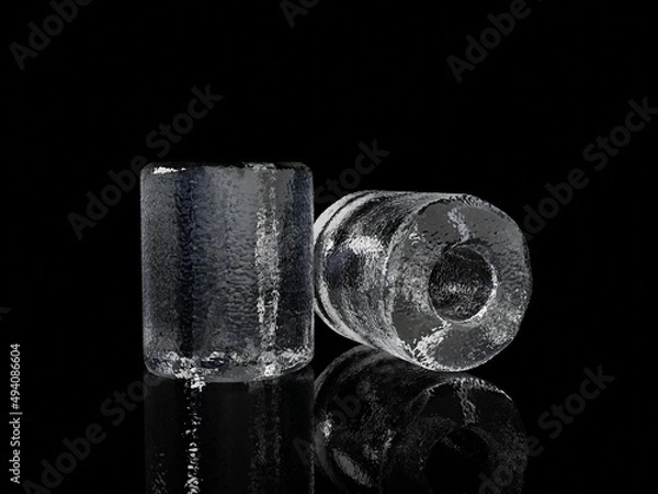 Obraz 3d rendering ice tube on a black background