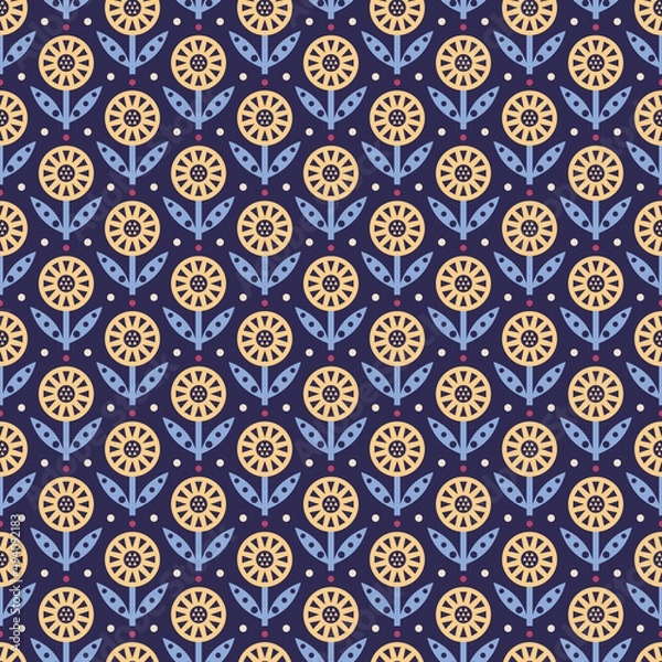 Fototapeta Decorative floral seamless pattern