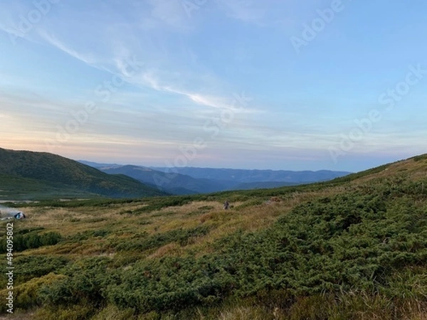 Obraz landscape with mountains and clouds