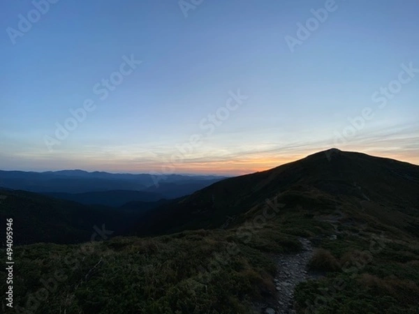 Obraz sunset in the mountains