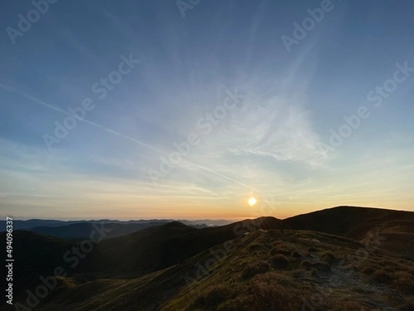 Obraz sunset in the mountains