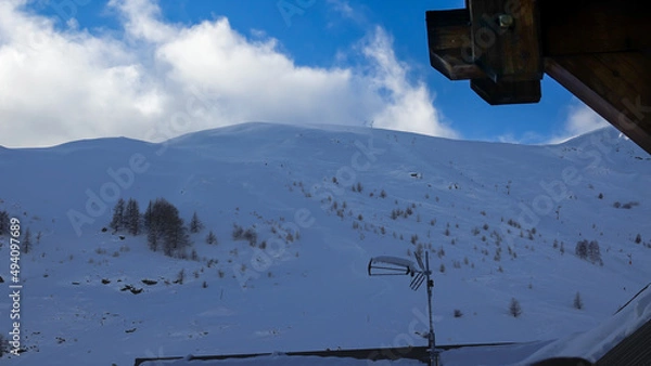 Obraz winter mountains and clouds