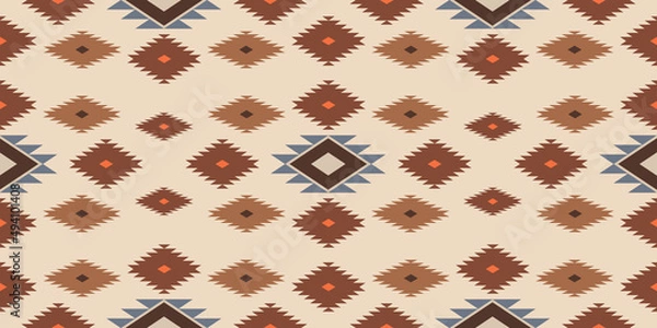 Obraz Western style design in a seamless repeat pattern - Vector Illustration