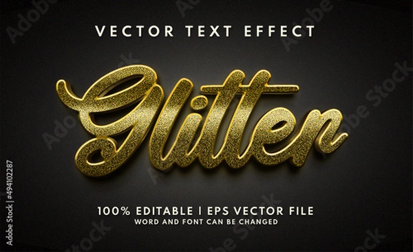 Obraz Gold and realistic glitter editable text effect