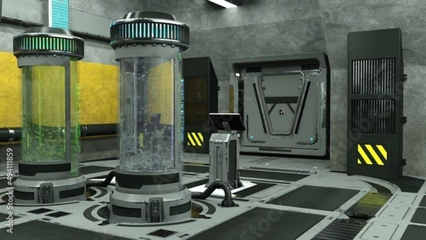 Obraz 3D-illustration of an alien biologic laboratory